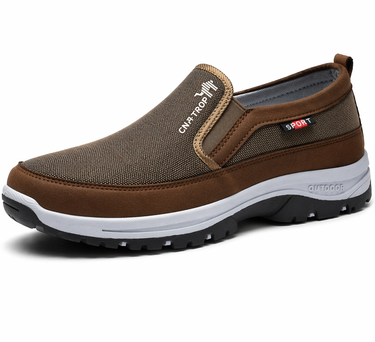 Komfort Herrskor utan Snören – Stötdämpande Slip-on i Ventilerande Mesh | Svart, Brun, Blå, Grå
