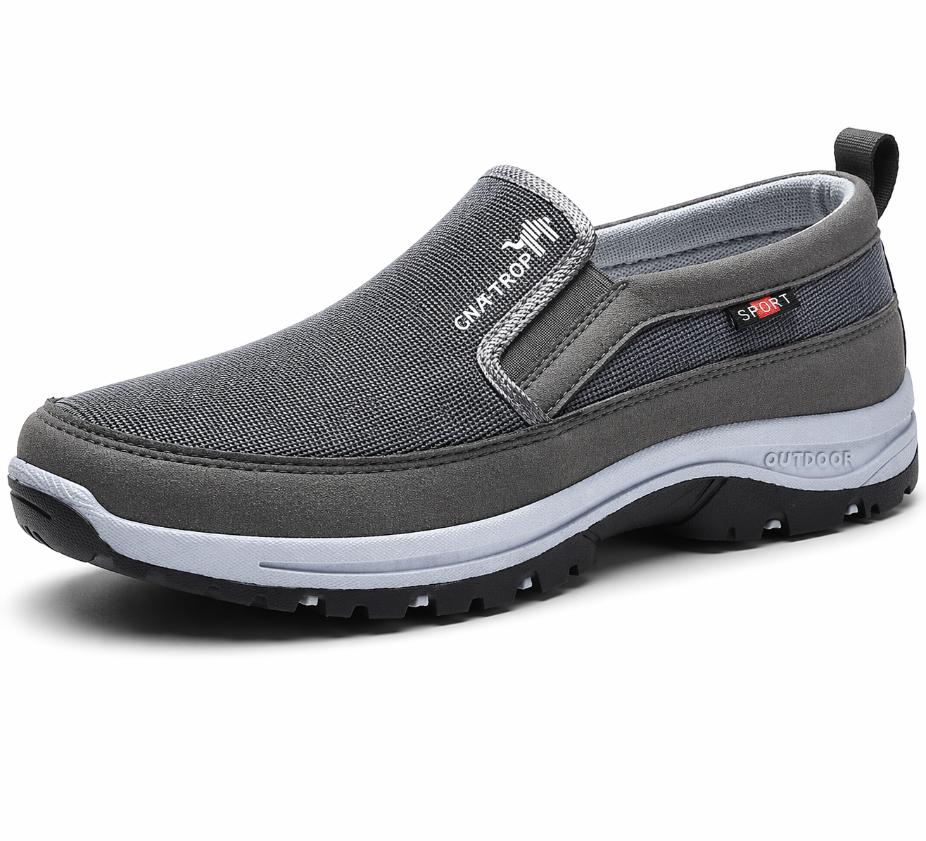 Komfort Herrskor utan Snören – Stötdämpande Slip-on i Ventilerande Mesh | Svart, Brun, Blå, Grå